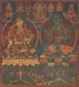 Hvit Tara og Grønn Tara, 1450-1500. av Unbekannt