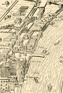 Whitehall og Westminster. Fra Aggas Map, 1881. av Unbekannt