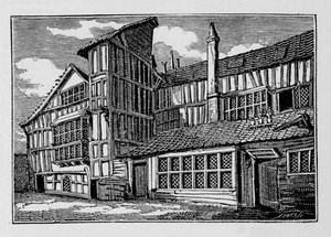 Whittingtons House i Swithins Passage, Moor Lane, City of London, 1823 1906 av Unbekannt
