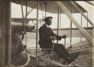 Wilbur Wright i flyer, 1908. av Unbekannt