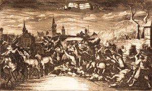 William Egon fra Fürstenberg angrep i treneren sin i Köln i 1674, 1675. av Unbekannt