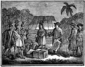 William Penn med indianere, engelsk Quaker-kolonist, 1830 av Unbekannt