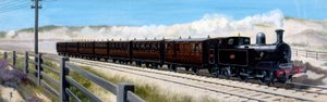 Wirral Railway-tog på vei til Birkenhead av Unbekannt
