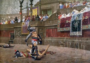 Med en snudd tommel, Pollice Verso, 1872 av Unbekannt