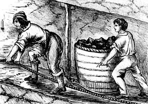 Kvinne og en gutt arbeider i en kullgruve, Bolton, Lancashire, 1848 av Unbekannt