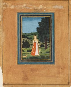 Kvinne i nattlandskap, muligens skog, 1800-tallet av Unbekannt