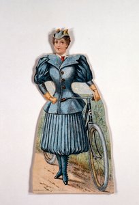 Kvinne i sykkelkjole, amerikansk, c1900 av Unbekannt