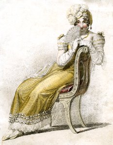 Kvinne med vifte, ca 1750-1850 av Unbekannt