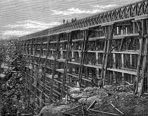 Trebukkbro på Union Pacific Railroad, Dale Creek, Wyoming, USA, 1869 av Unbekannt
