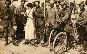 Sårede tyske fanger blir tatt hånd om av Røde Kors, Frankrike, første verdenskrig, 1914-1918, 1933. av Unbekannt
