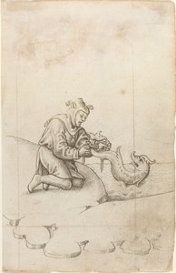 Du binder en delfin ved halen [fol. 17 recto], ca. 15121515. av Unbekannt