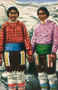 Unge inuittkvinner, Grønland, ca 1928. av Unbekannt