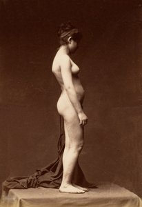 [Ung kvinne, naken, helfigur i profil], 1860-tallet. av Unbekannt