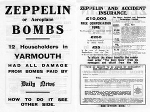 Zeppelin- og ulykkesforsikringsannonse, 1910 av Unbekannt