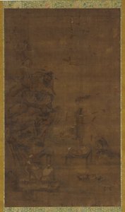 Zhong Kui temmer de fem pestilensene, 1500-1700-tallet. av Unbekannt