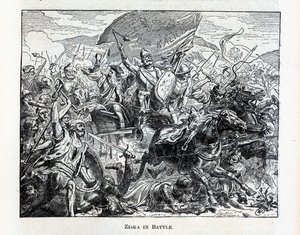 Ziska i kamp, 1882 av Unbekannt