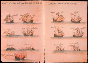 portugal. Flott under Cabral 1500 av Unbekannt