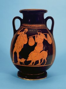 Attic rødfigur pelike: griser, svinegjerde og Odysseus, av grisemaleren, 470-60 f.Kr. av Unbekannt Unbekannt