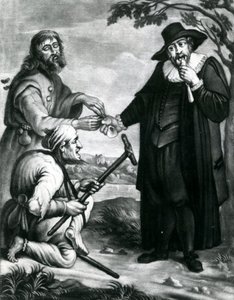 Blind saksøker, halt saksøkte andel, De vennlige lovene upartisk omsorg, Et skall for ham et skall for deg, Midten i advokathonoraret ca. 1700-40 (mezzotint) av Unbekannt Unbekannt