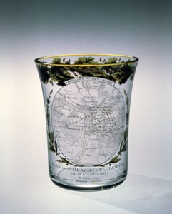 Blåst, beiset og emaljert beger dekorert av Samuel Mohn, 1813-14 av Unbekannt Unbekannt