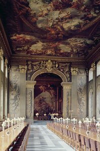 Tak ved inngangen til Painted Hall, Old Royal Naval College, Greenwich, London av Unbekannt Unbekannt