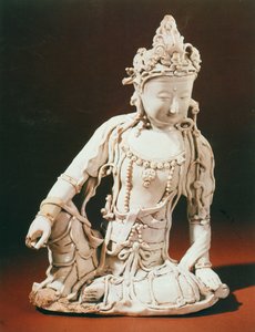 Ching-te-Chen hvitglasert figur av Arolo Kites Vara, Yuan-dynastiet, slutten av 1200-begynnelsen av 1300-tallet