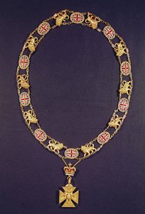Æreskrage, gull og emalje, presentert til hertugen av Wellington (1769-1852), av George IV, ca. 1825