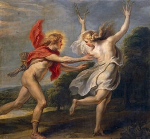 Daphne og Apollo (olje) av Unbekannt Unbekannt