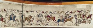 Kong Harold blir drept og engelskmennene snur på flukt, Bayeux Tapestry av Unbekannt Unbekannt