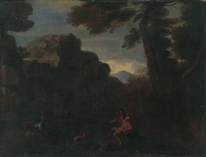 Landskap med figural stav av Unbekannt Unbekannt