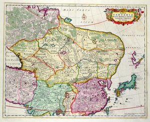 Kart over Mongolia som viser Japan og Kina, ca. 1680 av Frederick de Wit