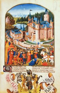 Ms 8266 f.281 Beleiring av Chateau of Derval av Pierre La Baud av Unbekannt Unbekannt
