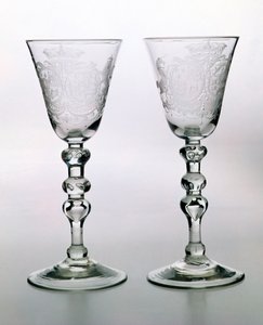 Newcastle lett balusterbeger med nederlandsk våpengravering, 1700-tallet av Unbekannt Unbekannt