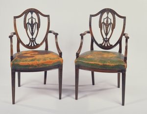 Par George III spisestuestoler i palisander, etter design av George Hepplewhite av Unbekannt Unbekannt