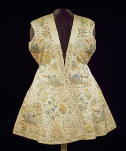 Sateng jaktfrakk brodert med silke i kjedesøm, Nord-indisk (Mughal), første halvdel av 1600-tallet (sateng og silke) av Unbekannt Unbekannt