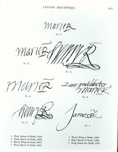 Signaturer av Mary Queen of Scots, Henry King of Scots og James VI av Skottland av Unbekannt Unbekannt
