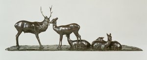 Stag and Deer with Fawns av Rembrandt Bugatti (1885-1916) av Unbekannt Unbekannt