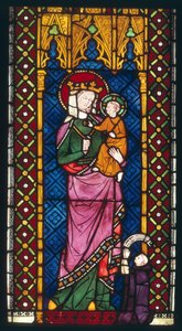 Glassmaleri som viser Madonna og barn fra Köln, ca. 1380 av Unbekannt Unbekannt