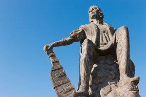 Statue av Christopher Columbus ved La Rabida-klosteret, Huelva-provinsen, Andalusia, Sør-Spania. av Unbekannt Unbekannt
