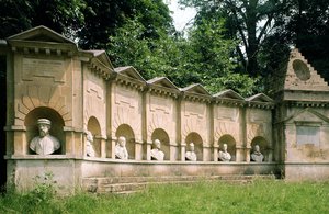 Stowe, William Kent (1684–1748), Temple of British Worthies, ca. 1735, Buckinghamshire, Storbritannia av Unbekannt Unbekannt