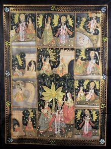 Historien om Krishna og hans ti inkarnasjoner (malt bomull) av Unbekannt Unbekannt