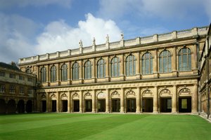 Utsikt over Great Court of the Wren Library, Trinity College, Cambridge av Unbekannt Unbekannt