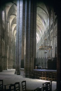 Utsikt over interiøret, Durham Cathedral, bygget 1093-1289 av Unbekannt Unbekannt