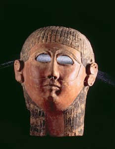 00368 Skjeggmaske, fra Kartago, Tunisia, fønikisk, 4. århundre f.Kr. (støpt, malt terrakotta) av Unbekannt
