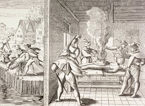 1500-tallspropaganda som illustrerer vold fra Gueux mot katolikkene, fra 
