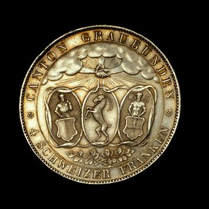 4 sveitsiske franc, sveitsisk mynt av Unbekannter Künstler