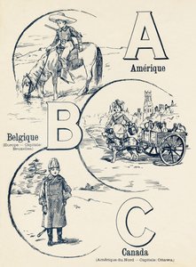 A B C: Amerika, Belgia, Canada - ABC av de to verdenene. Emile Guerin, forlegger, Paris, rundt 1900. Mål: 27,5 x 21,5 cm av Unbekannt