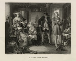 En scene fra Midas, Storbritannia, ca. 1850 (gravering) av Unbekannter Künstler