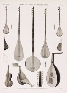 En serie illustrasjoner av musikkinstrumenter av Unbekannt