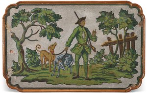 En topp av en tysk eik og perlebord, ca. 1740 av Unbekannter Künstler